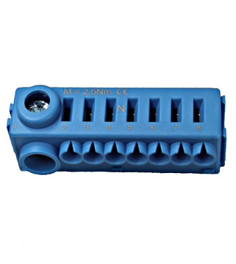 f_bk071051- Bornier cu cleme elastice fără suport N (1x25mm², 7x4mm²) Schrack
