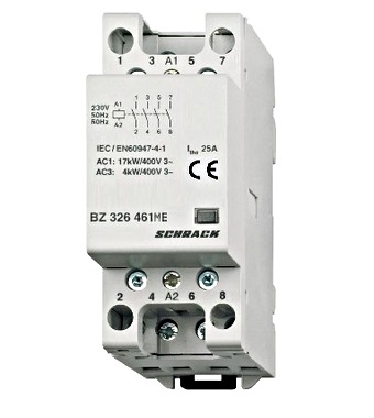 f_bz326461me Contactor modular (2UH) 25A, 4 ND, 230V AC, seria AMPARO Schrack