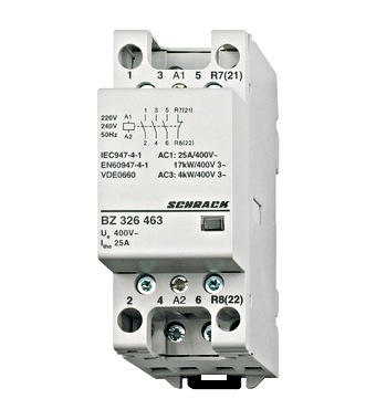 f_bz326463- Contactor modular 2UH, 25A, 3ND+1NI, 230VAC Schrack
