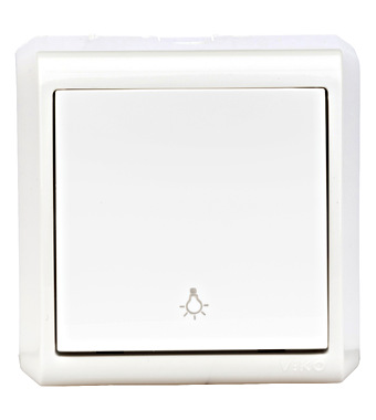 f_ev310003- Buton 1ND, 10A, PT, cleme cu şurub, IP20, alb Schrack