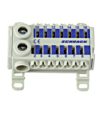 f_ik021078- Clemă cu conexiune rapidă, albastru, 2 x 25 mm², 14 x 6 mm² Schrack