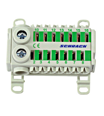 f_ik021079- Clemă cu conexiune rapidă, verde, 2 x 25 mm², 14 x 6 mm² Schrack
