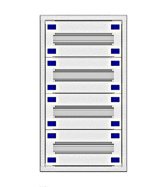 f_il149112- Cadru montaj compl. 1-12UV, 4 şine, plastr.plastic Schrack
