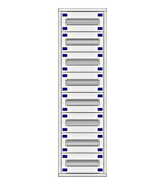 f_il149124- Cadru montaj compl. 1-24UV, 8 şine, plastr.plastic Schrack