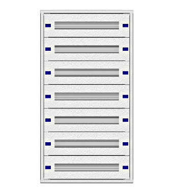 f_il149221- Cadru montaj compl. 2-21UV, 7 şine, plastr.plastic Schrack