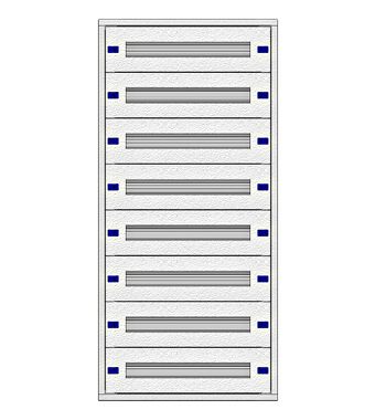 f_il149224- Cadru montaj compl. 2-24UV, 8 şine, plastr.plastic Schrack
