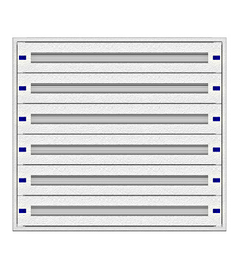 f_il149418- Cadru montaj compl. 4-18UV, 6 şine, plastr.plastic Schrack