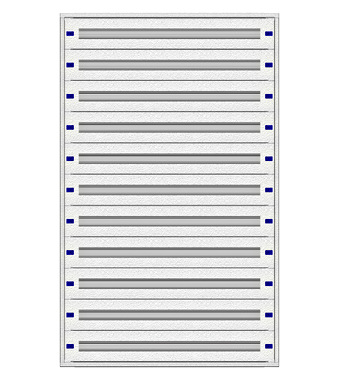 f_il149433- Cadru montaj compl. 4-33UV, 11 şine, plastr.plastic Schrack