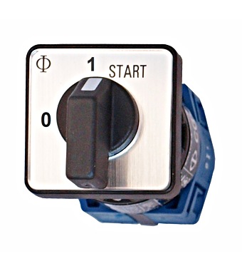 f_in021003- Comutator „0-1-START” cu fix. centrală, 1-pol/20 A Schrack