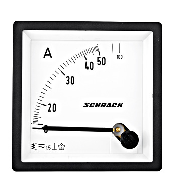 f_mgf57050-a Ampermetru 72*72mm, 50A, conexiune directă, AC Schrack