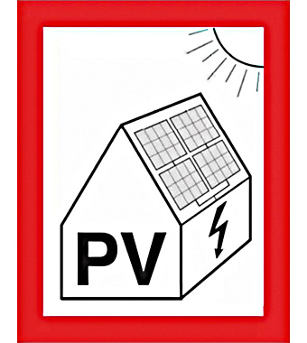 f_pvcs0001- Autocolant cu informații PV autoadeziv Schrack