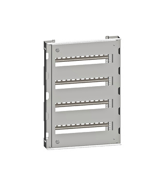 f_wsaie6040p-1 Cadru modular 4 rânduri x 17 mod., pe balamale, cu şine DIN Schrack